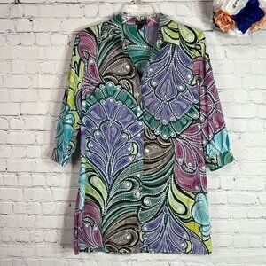 Dana Buchman button down paisley tunic